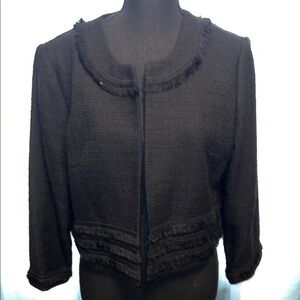 Karl Lagerfeld Black Textured cropped Blazer